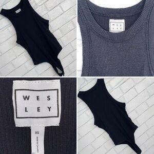 Bandier $80 WESLEY Ribbed Tank Bodysuit XS EUC
